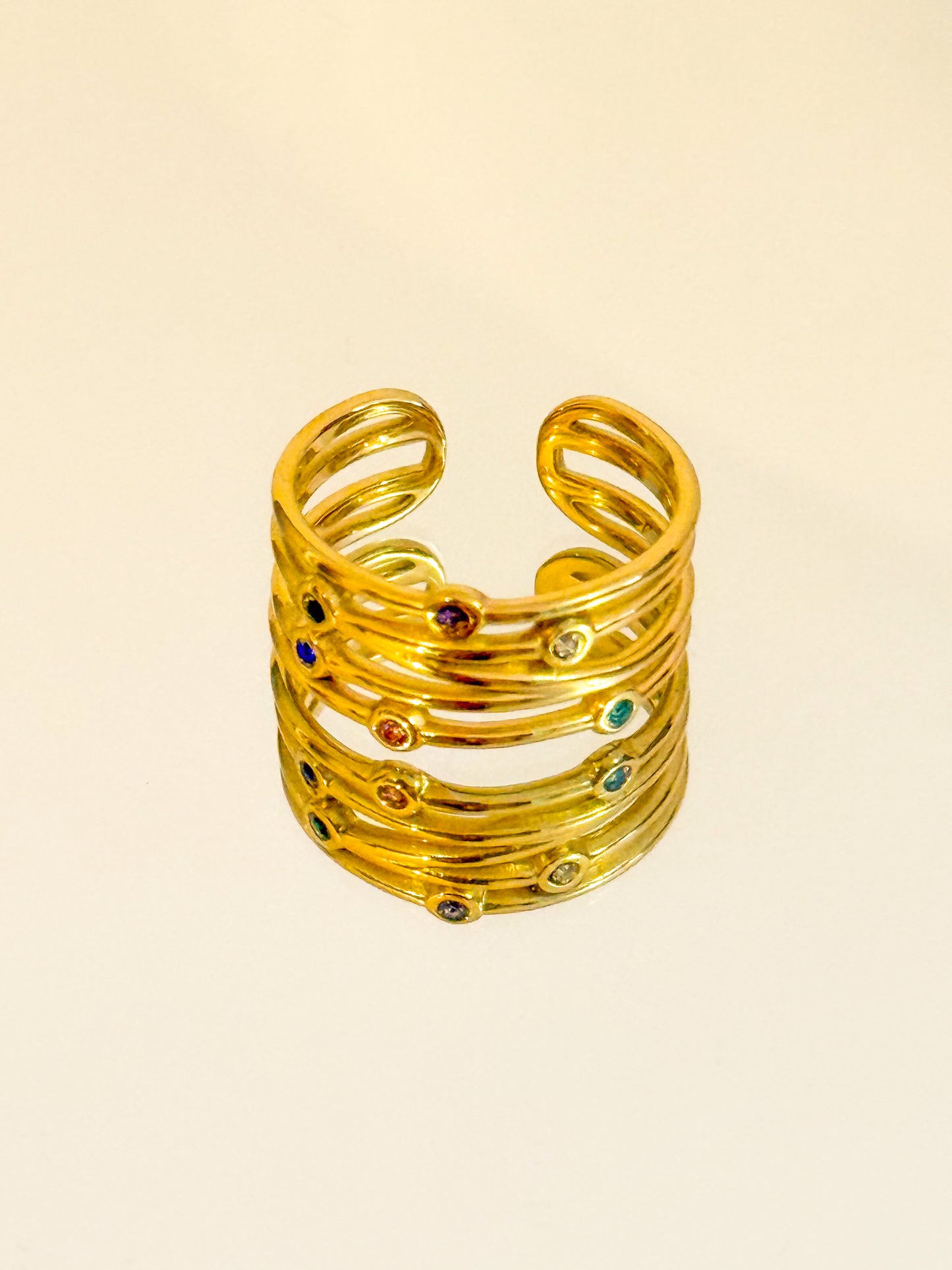 Anillo Cielo de Colores（Piedras multicolor） – Ajustable