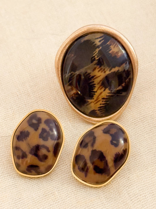 Look Salvaje Dorado（Diseño marmolado redondo）