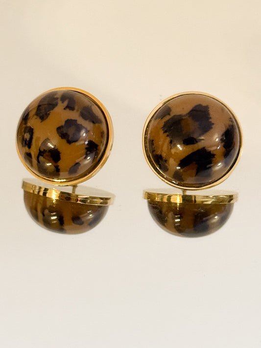 Pendientes Selva Urbana（Redondos animal print）