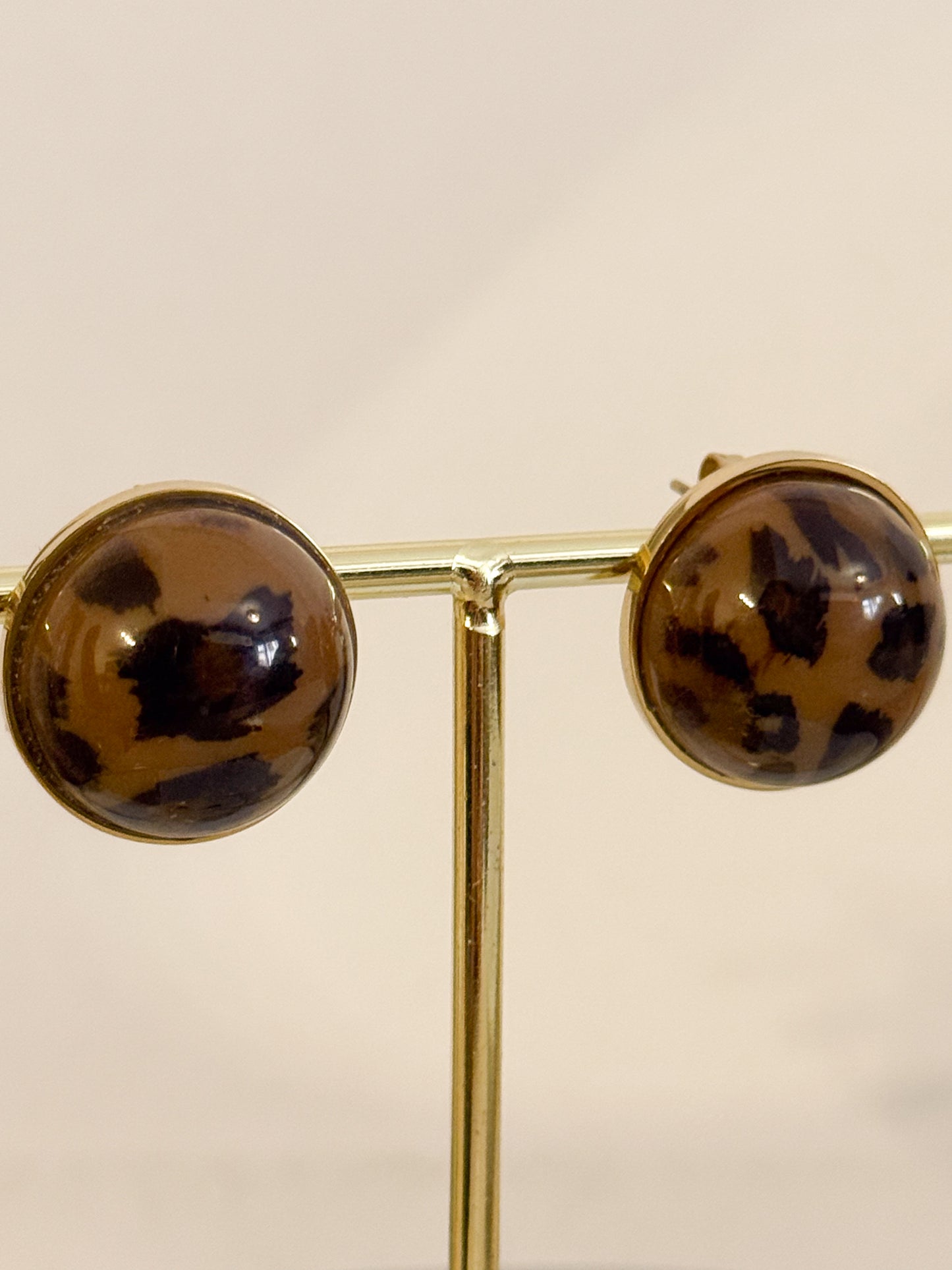 Pendientes Selva Urbana（Redondos animal print）