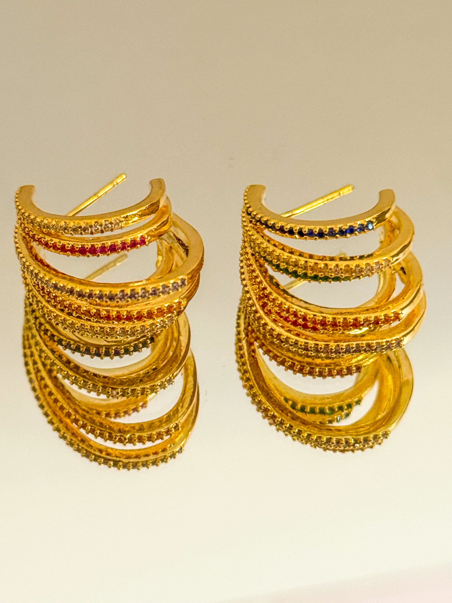 Pendientes Aurora Multicolor（Tiras de color）