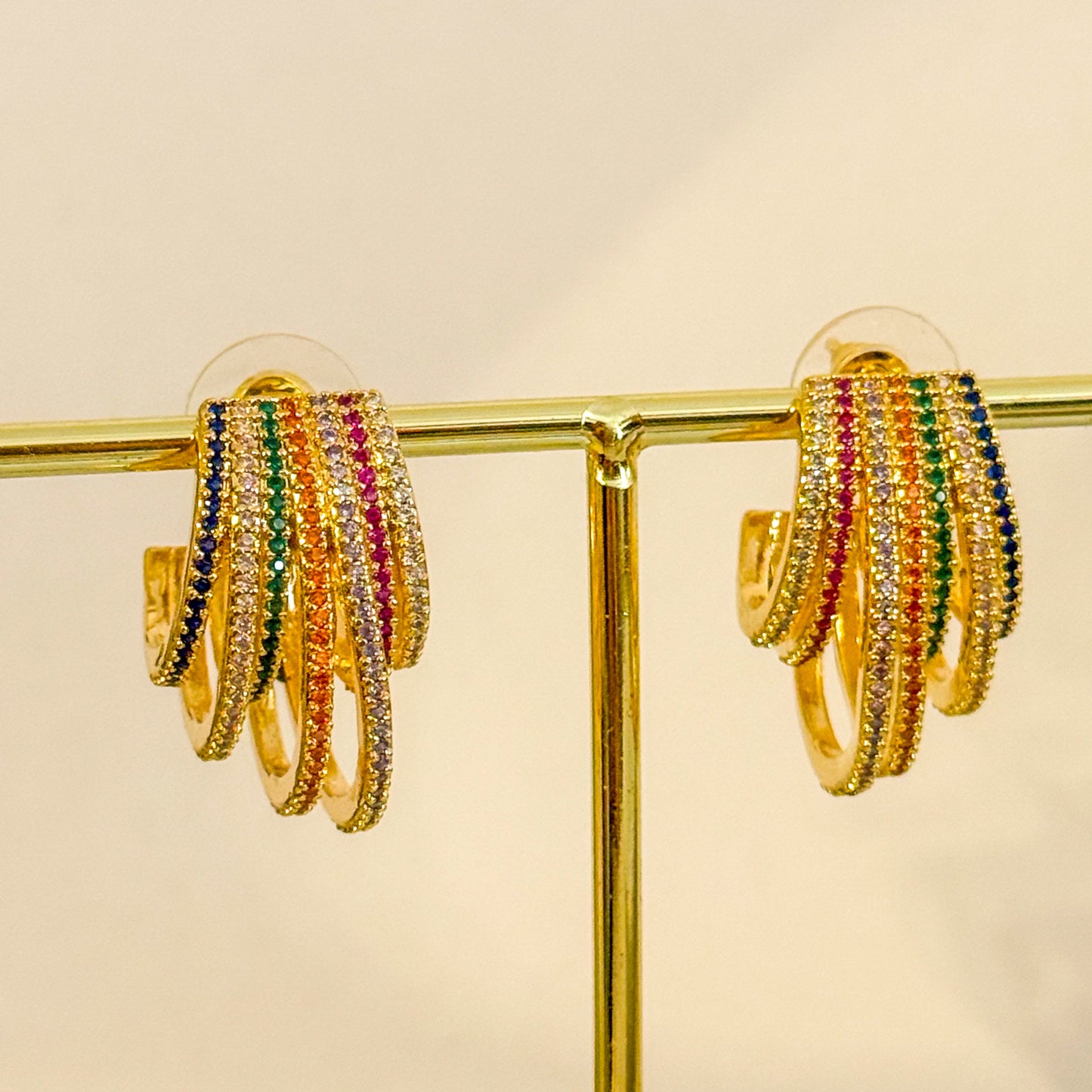 Pendientes Aurora Multicolor（Tiras de color）