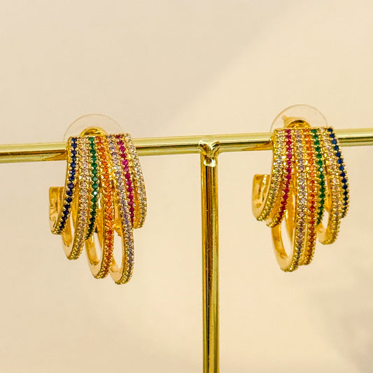 Pendientes Aurora Multicolor（Tiras de color）