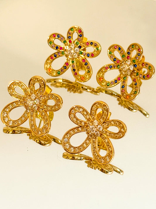 Pendientes Dalia Prisma（Flor multicolor）