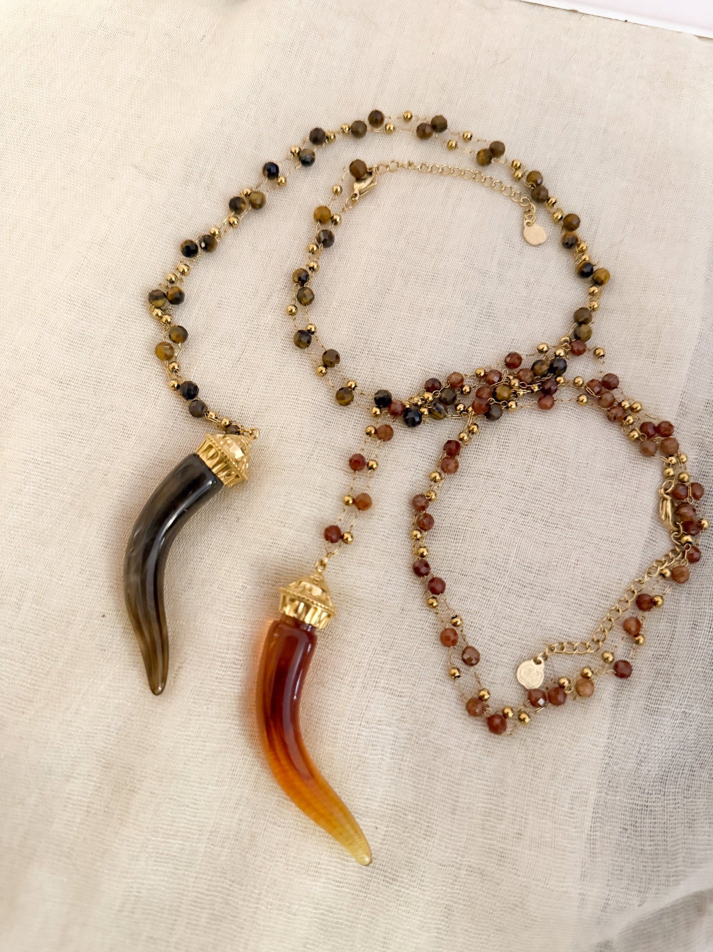 Collar Colmillo Dorado（Ojo de Tigre）