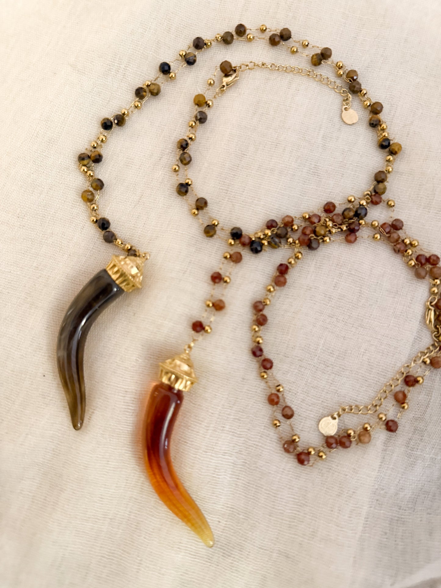 Collar Colmillo Dorado（Ojo de Tigre）