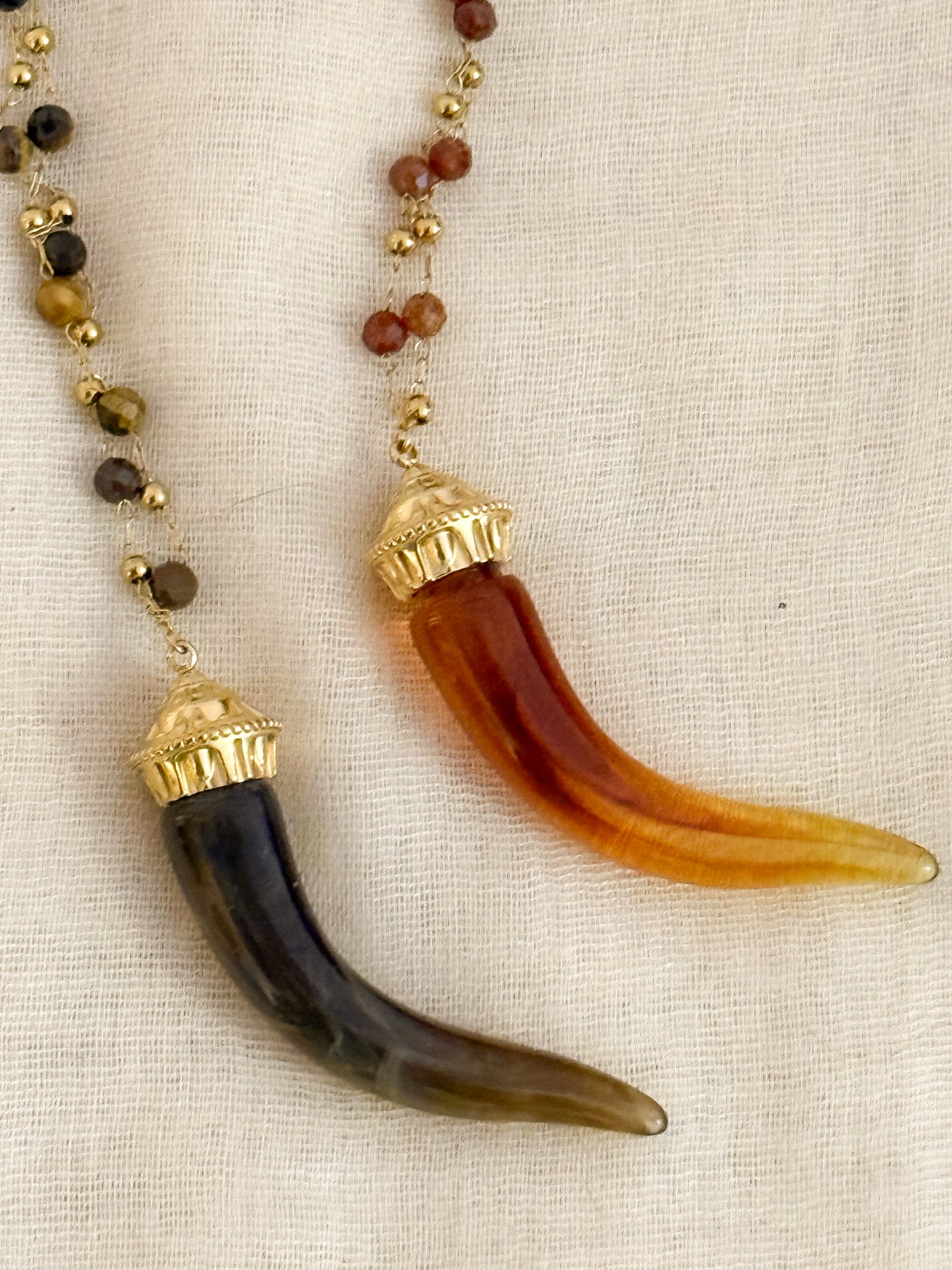 Collar Colmillo Dorado（Ojo de Tigre）
