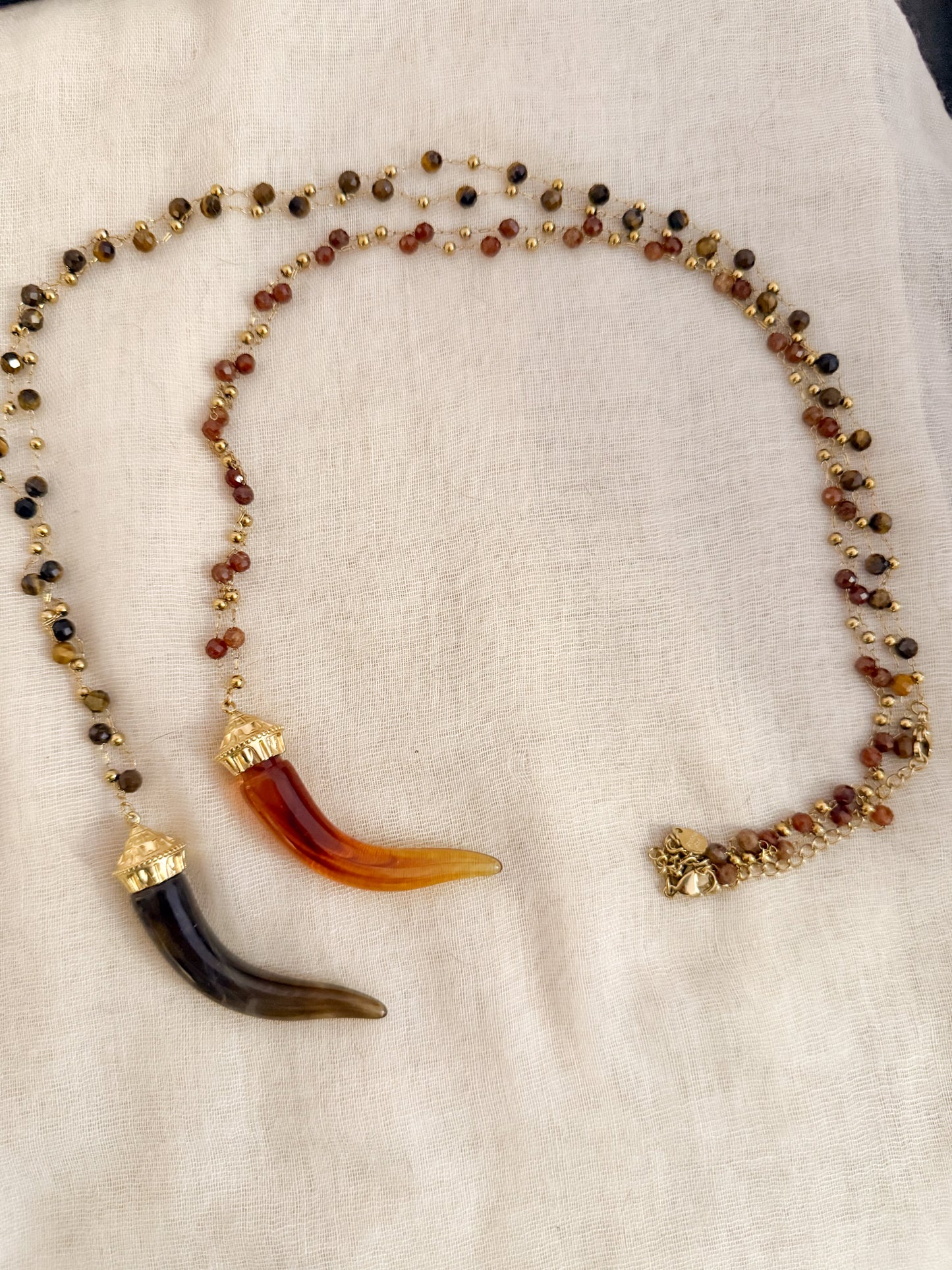 Collar Colmillo Dorado（Ojo de Tigre）