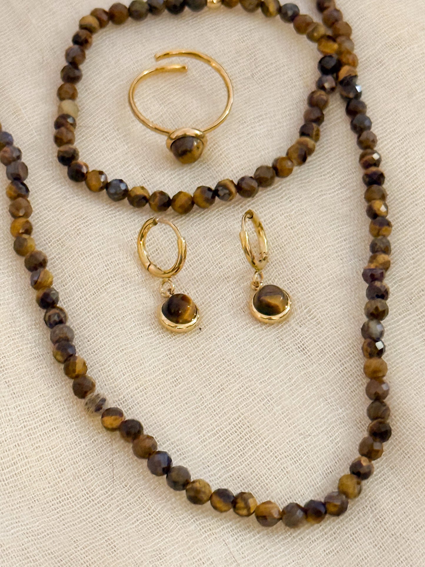 Look Ojo del Desierto（Collar + Anillo + Pendientes + Pulsera） (Copia)