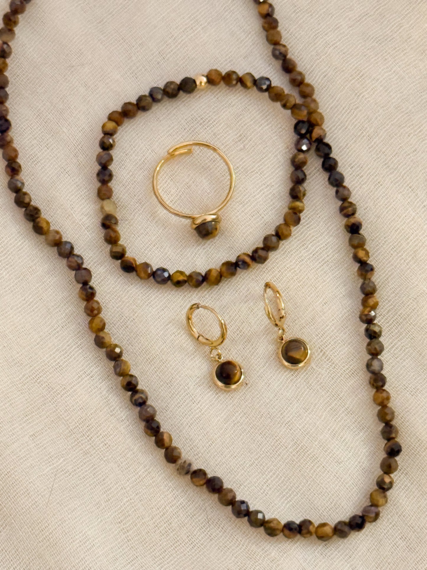 Look Ojo del Desierto（Collar + Anillo + Pendientes + Pulsera） (Copia)