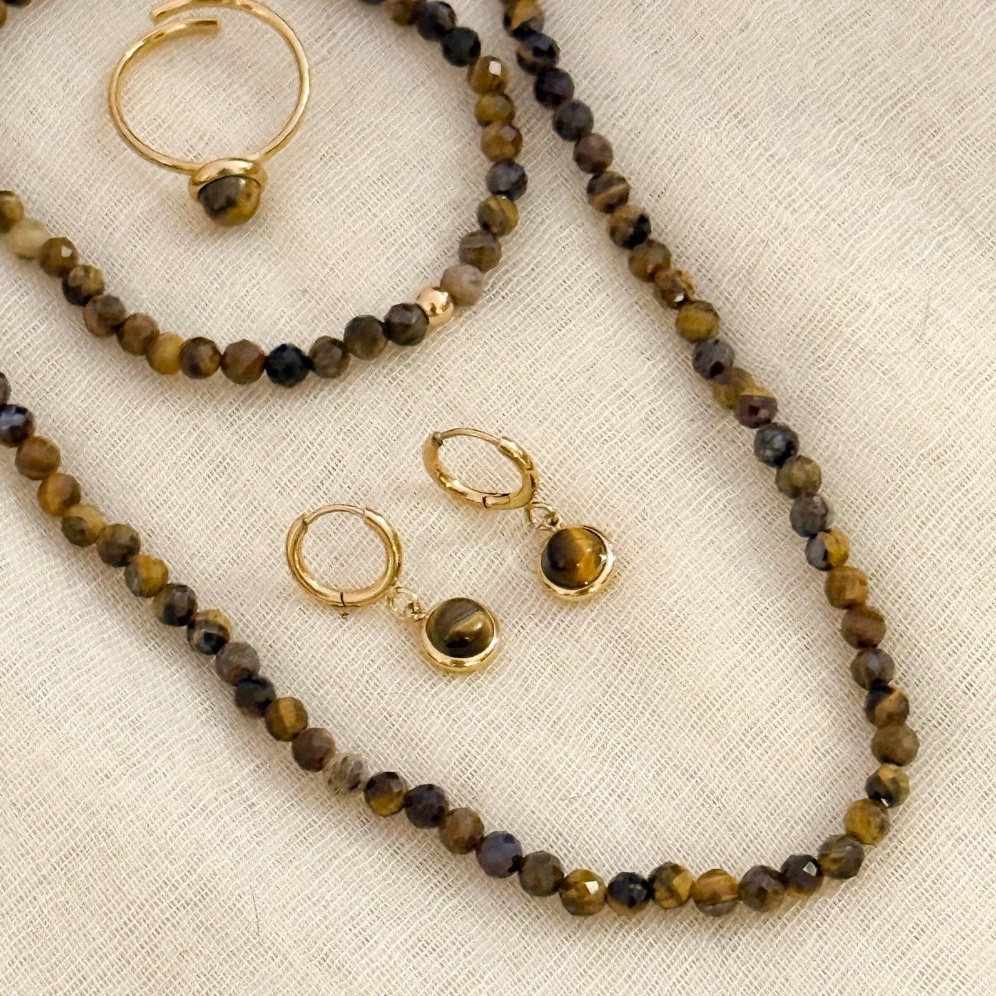 Look Ojo del Desierto（Collar + Anillo + Pendientes + Pulsera） (Copia)