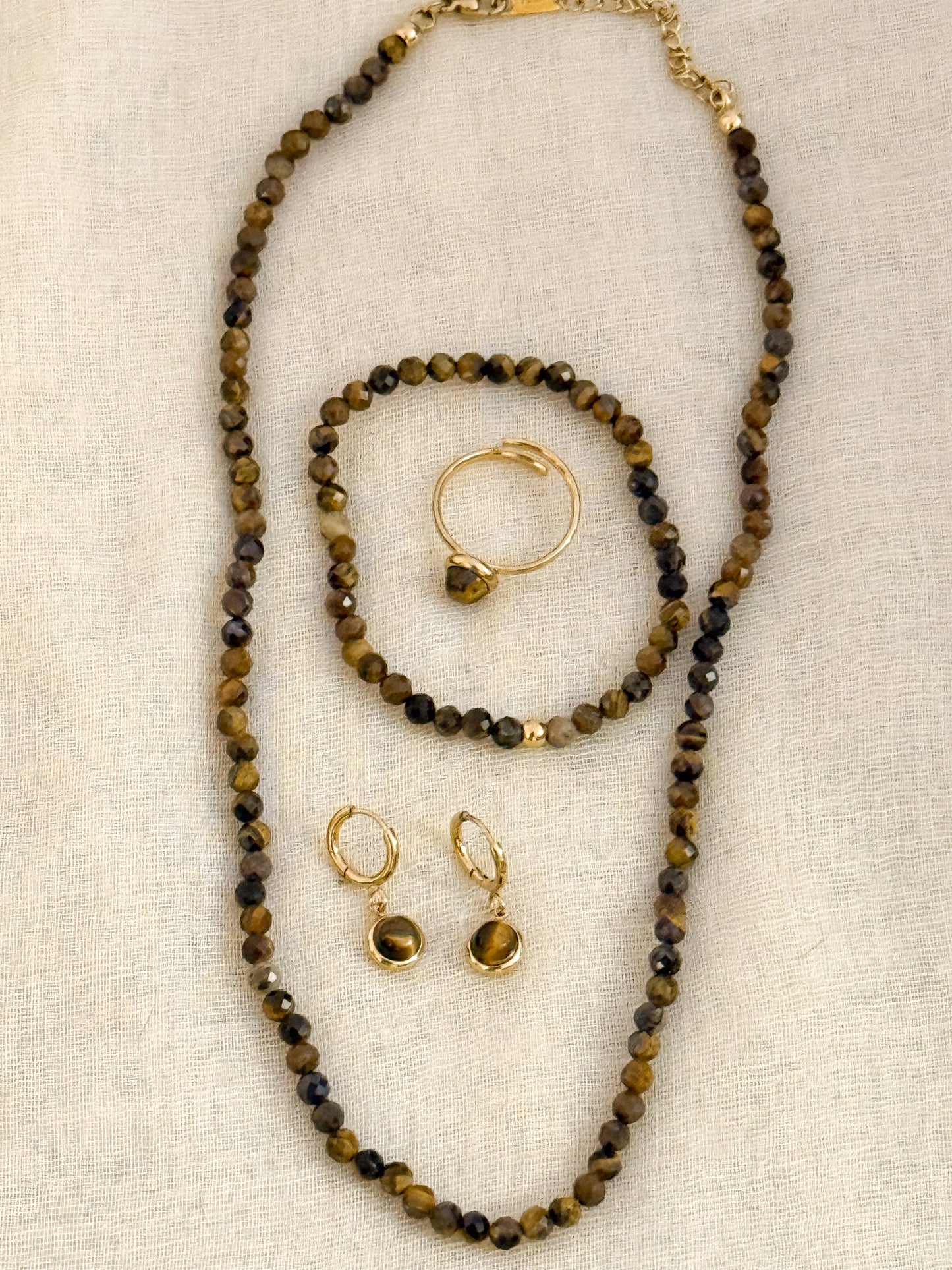 Look Ojo del Desierto（Collar + Anillo + Pendientes + Pulsera） (Copia)