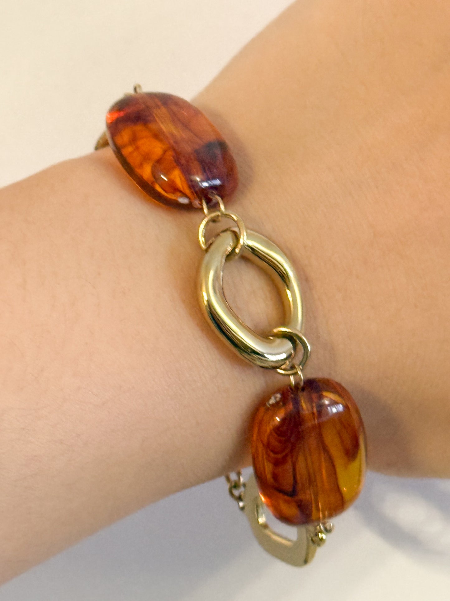 Look Áureo Ambarado（Collar + Pendientes）