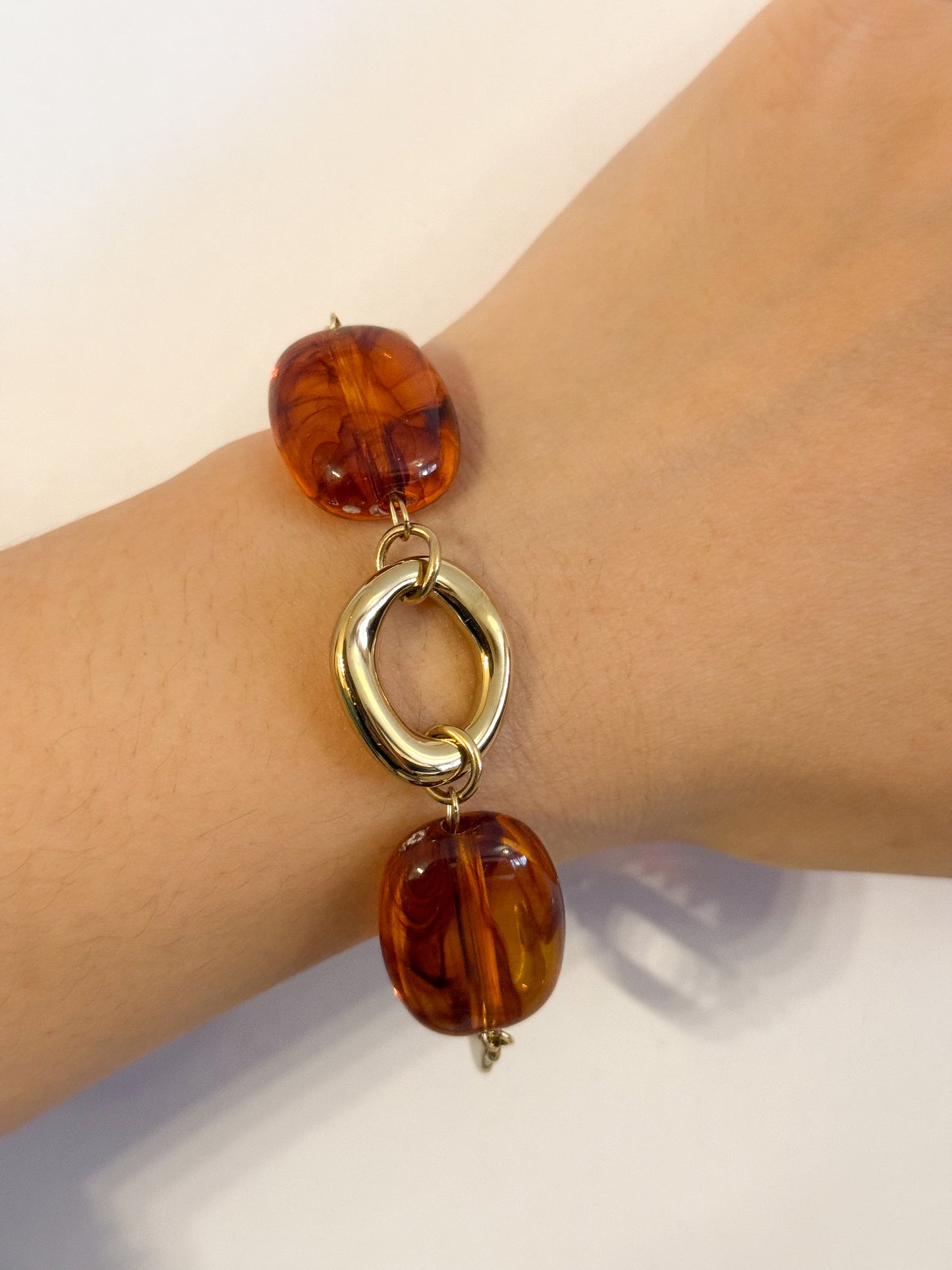 Look Áureo Ambarado（Collar + Pendientes）