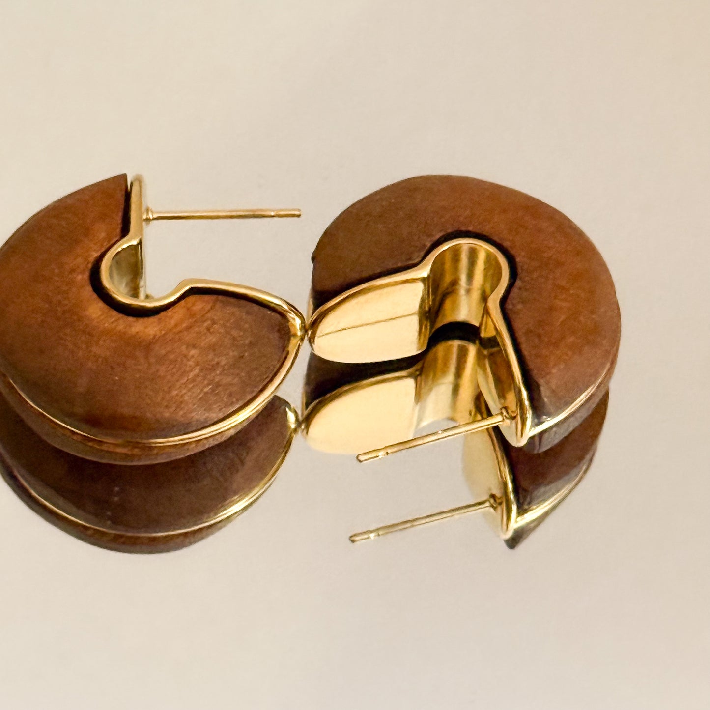 Pendientes Gaia（Verde oliva / Marrón tierra）