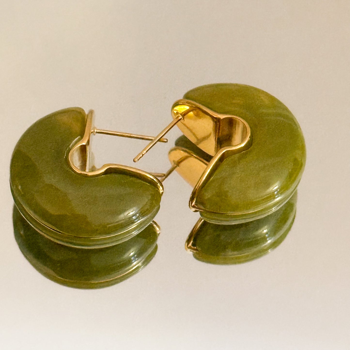 Pendientes Gaia（Verde oliva / Marrón tierra）