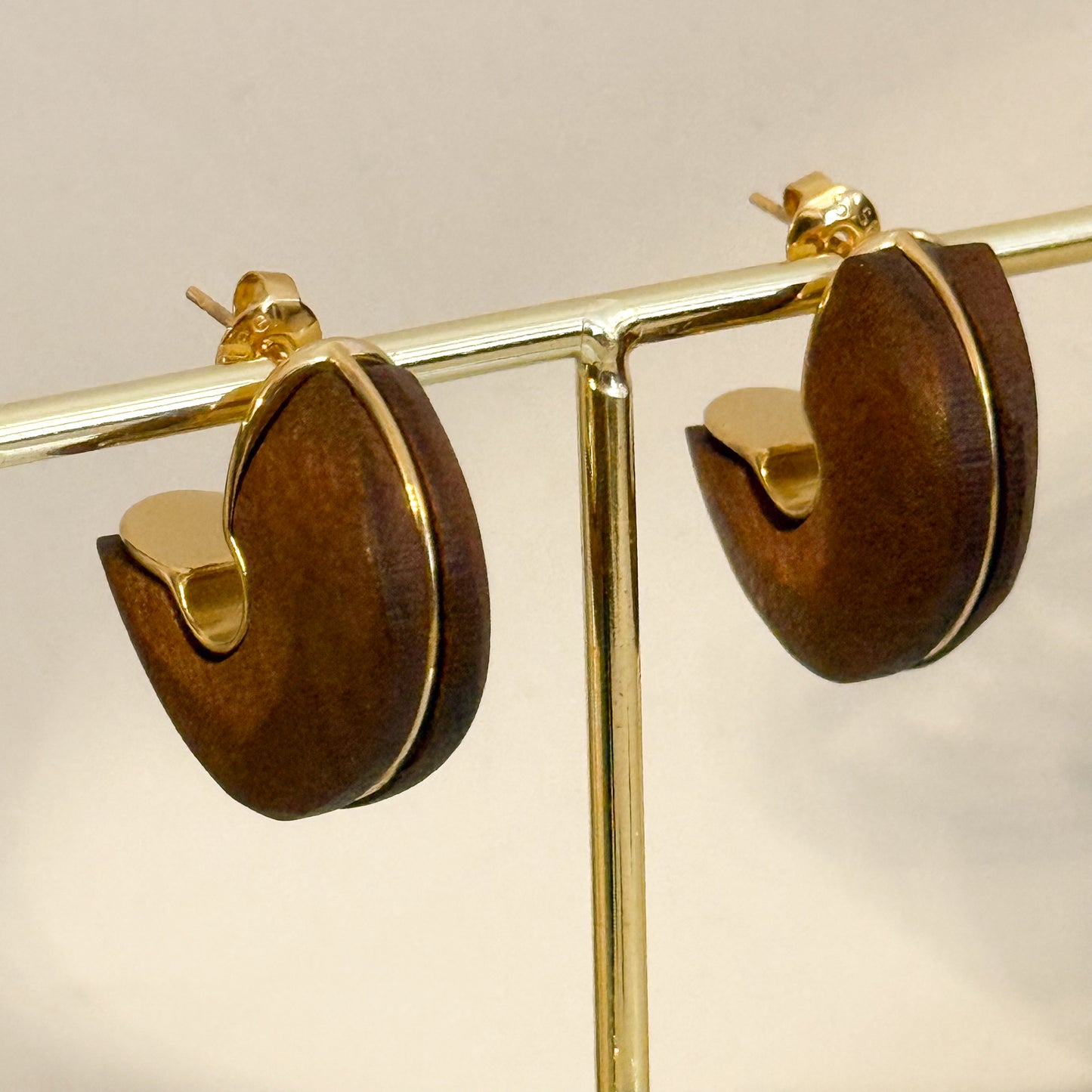 Pendientes Gaia（Verde oliva / Marrón tierra）