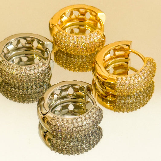 Pendientes Bruma de Luz（ Aro Brillo Dorado / Plateado）