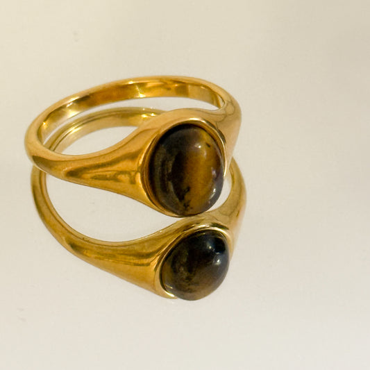 Anillo Ojo de Tigre Sereno （Piedra）