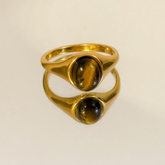 Anillo Ojo de Tigre Sereno （Piedra）