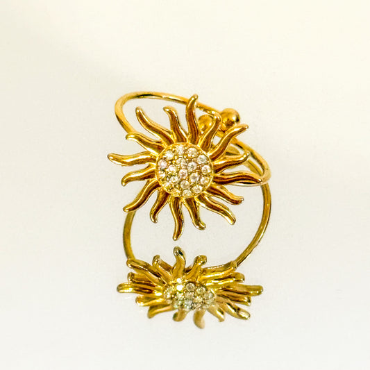 Anillo Sol Brillante (Circonitas blancas)-ajustable