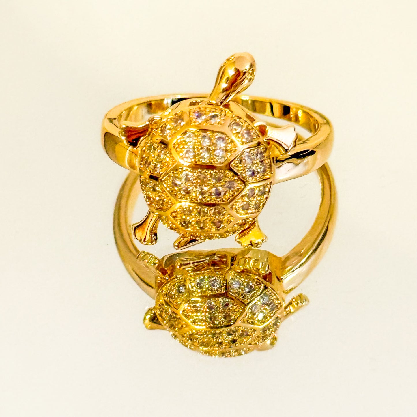 Anillo Tortuga de Fortuna (Dorado brillante)