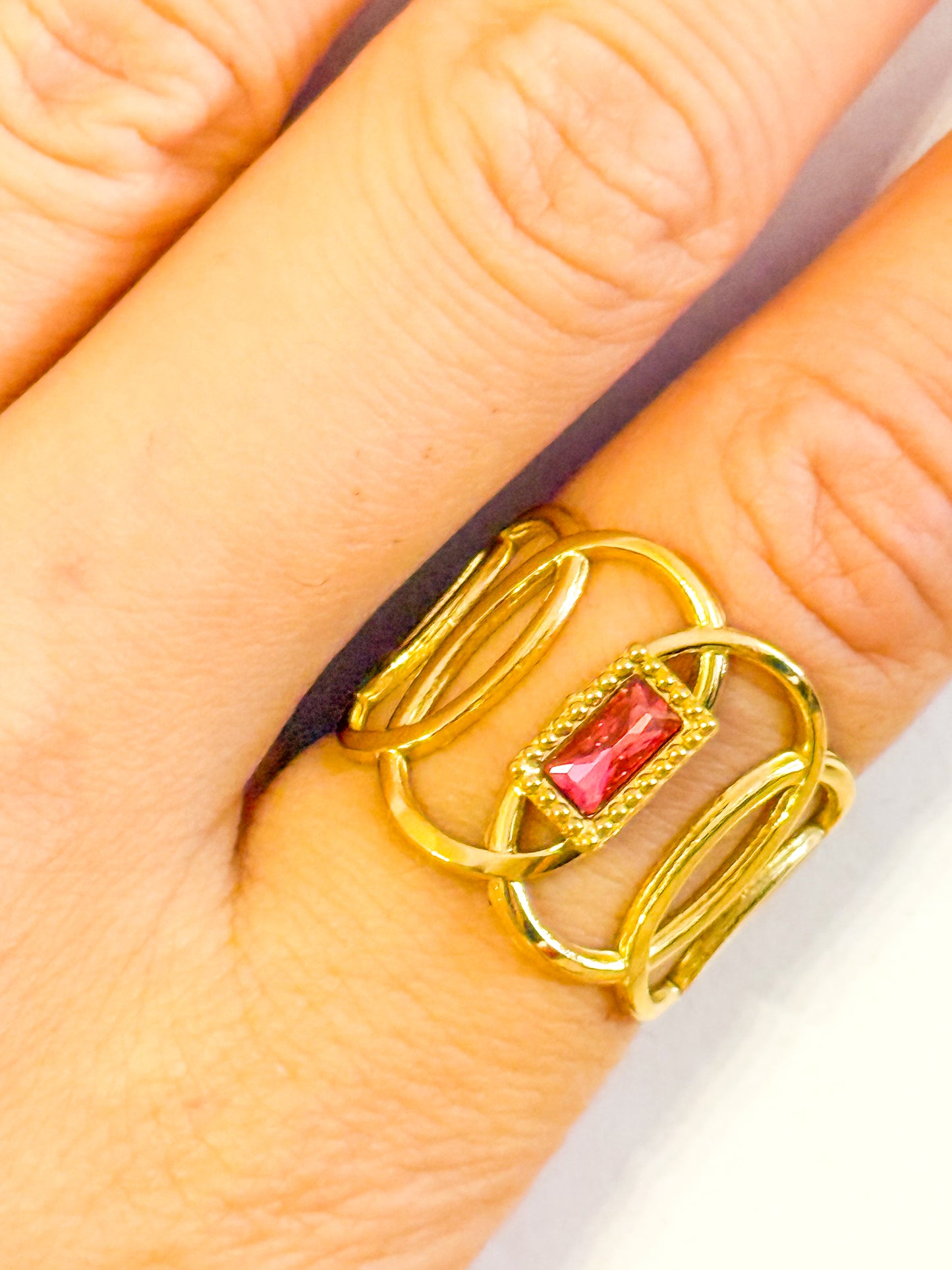 Anillo Luz Serena brillo (Tres colores) Acero Inoxidable (Ajustable)