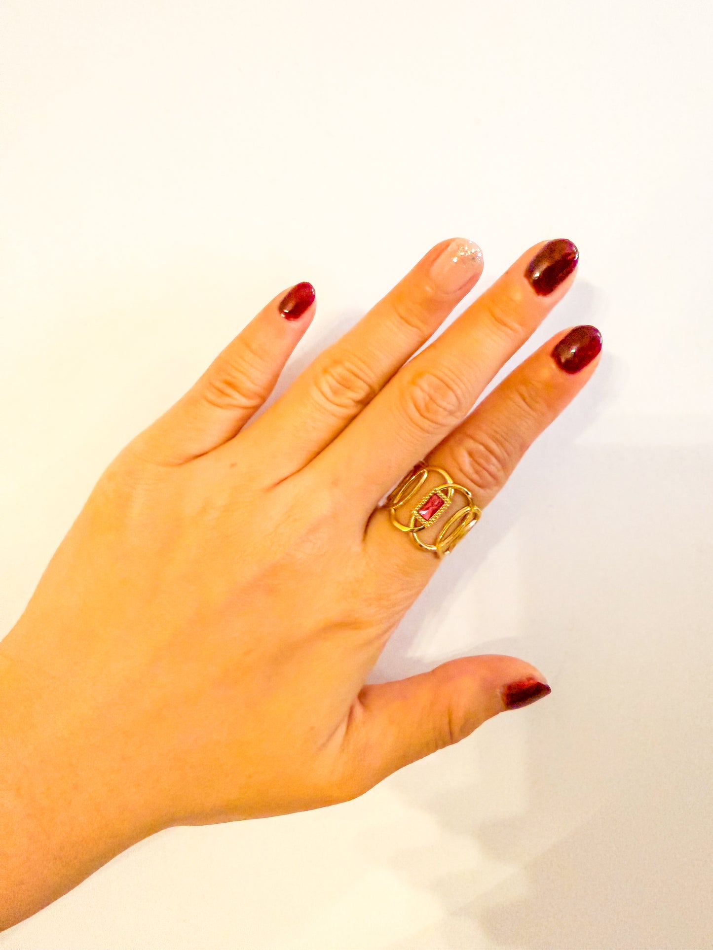 Anillo Luz Serena brillo (Tres colores) Acero Inoxidable (Ajustable)