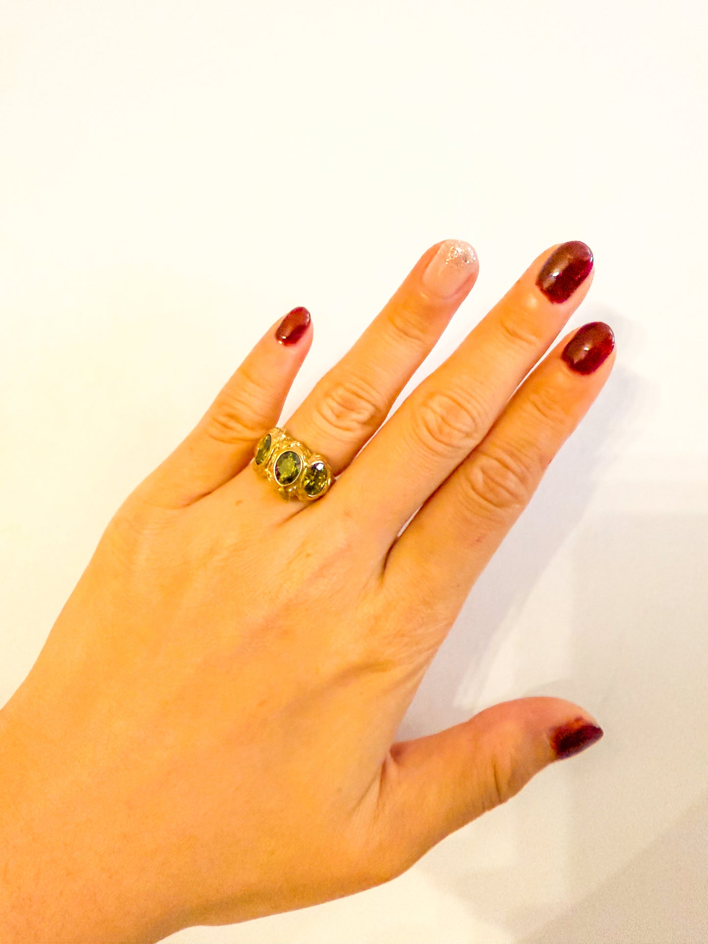 Anillo Rocío de Luz (Circonitas blancas / verdes/ brillos)