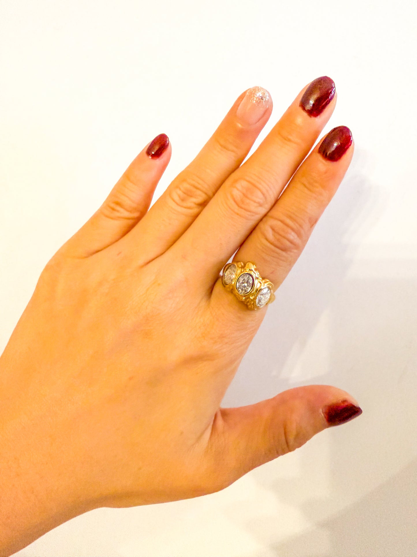 Anillo Rocío de Luz (Circonitas blancas / verdes/ brillos)