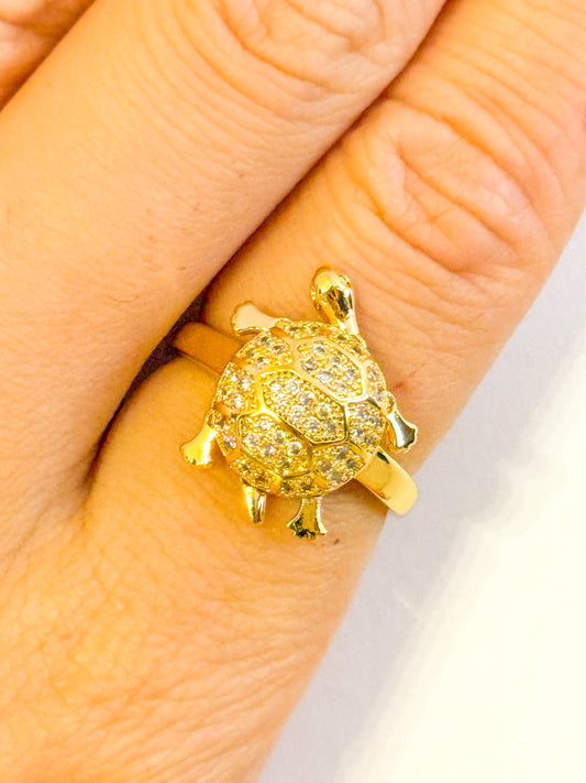 Anillo Tortuga de Fortuna (Dorado brillante)