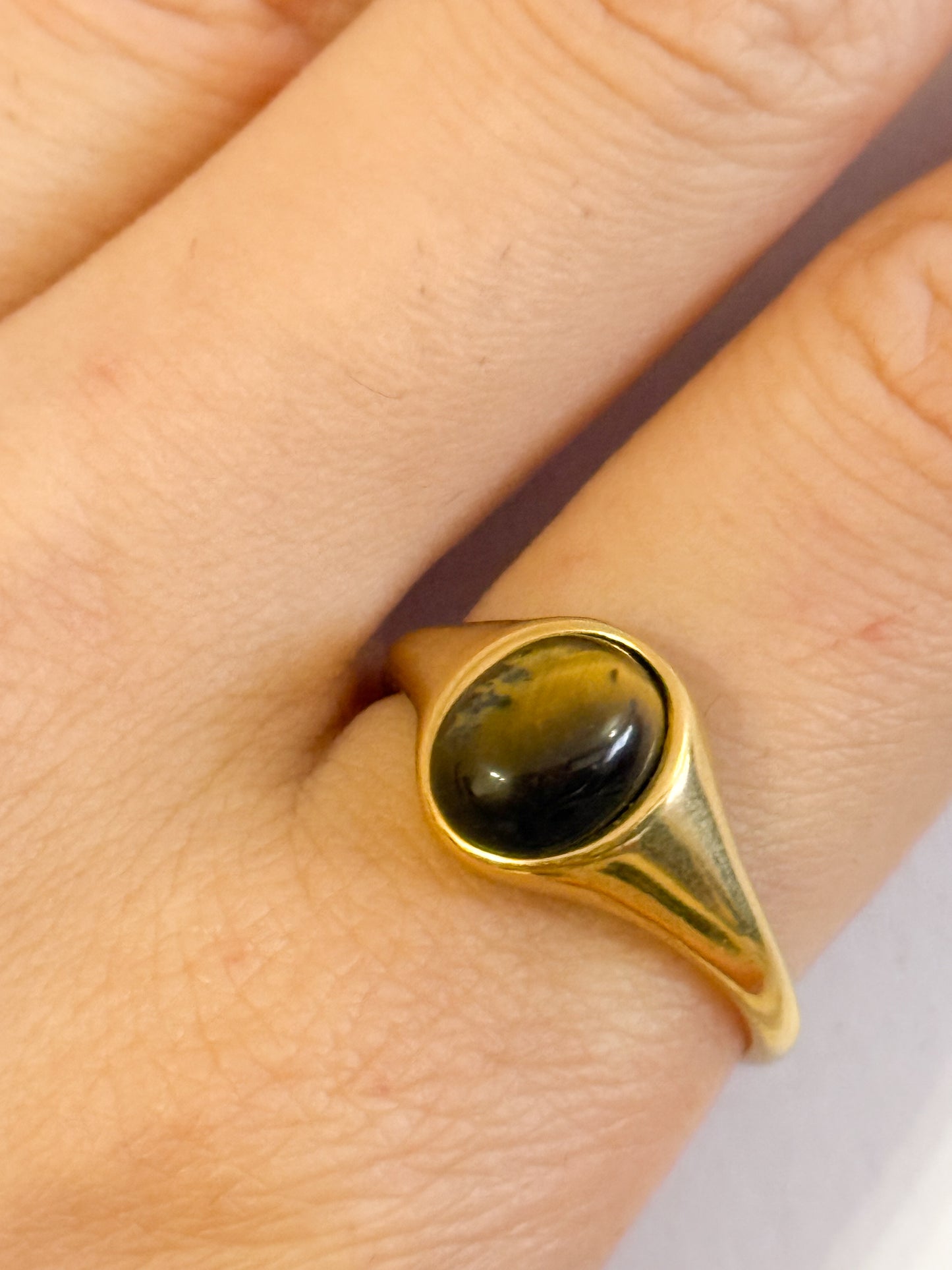 Anillo Ojo de Tigre Sereno （Piedra）