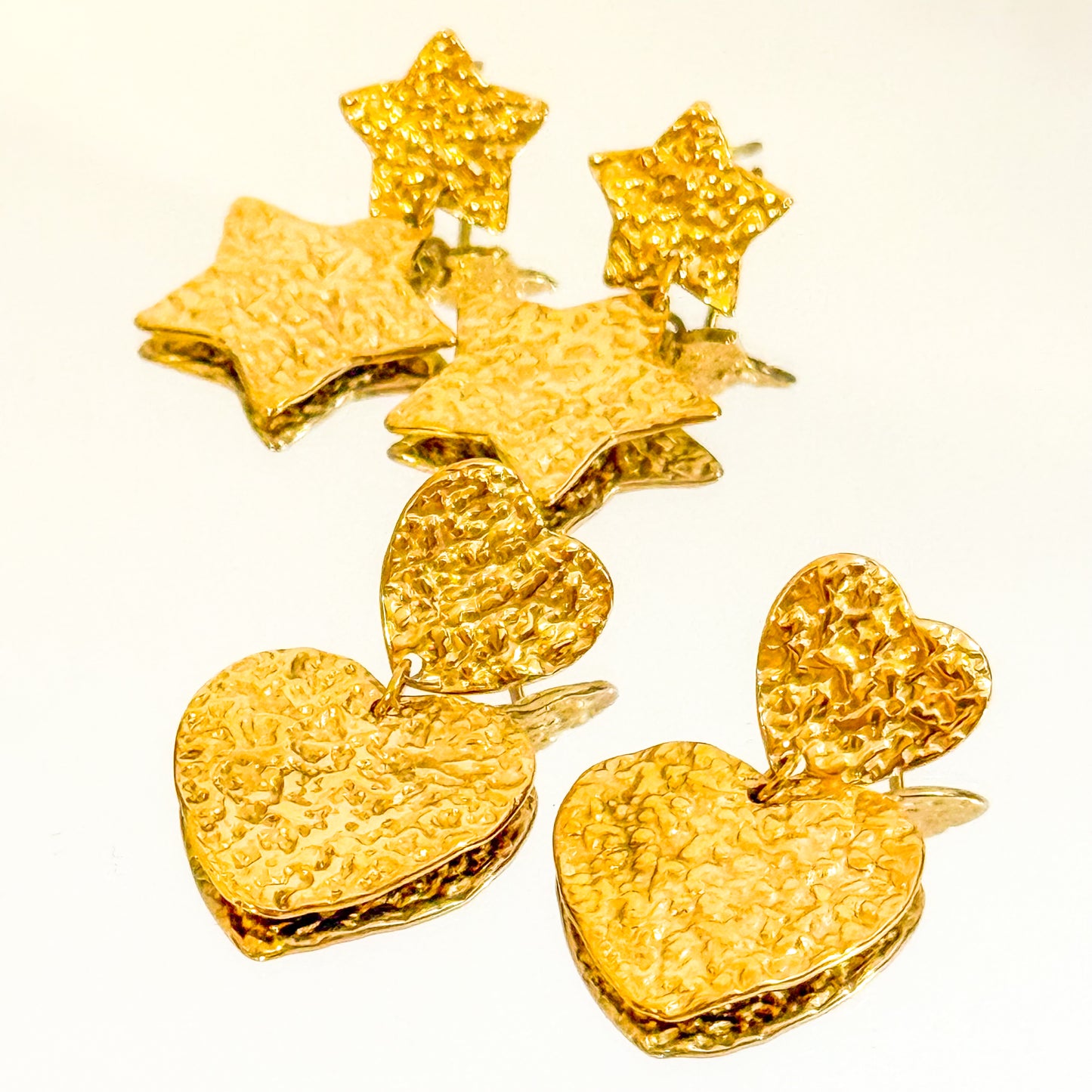 Pendientes Corazón / Estrella Aura Dorada