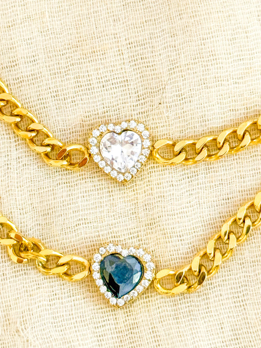 Pulsera Corazón Brillante (Acero Inoxidable 2colores)