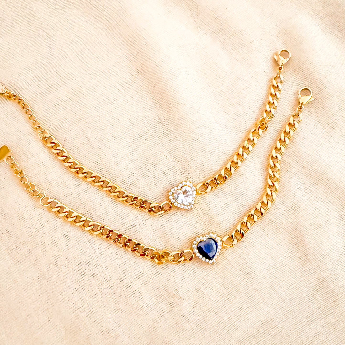 Pulsera Corazón Brillante (Acero Inoxidable 2colores)