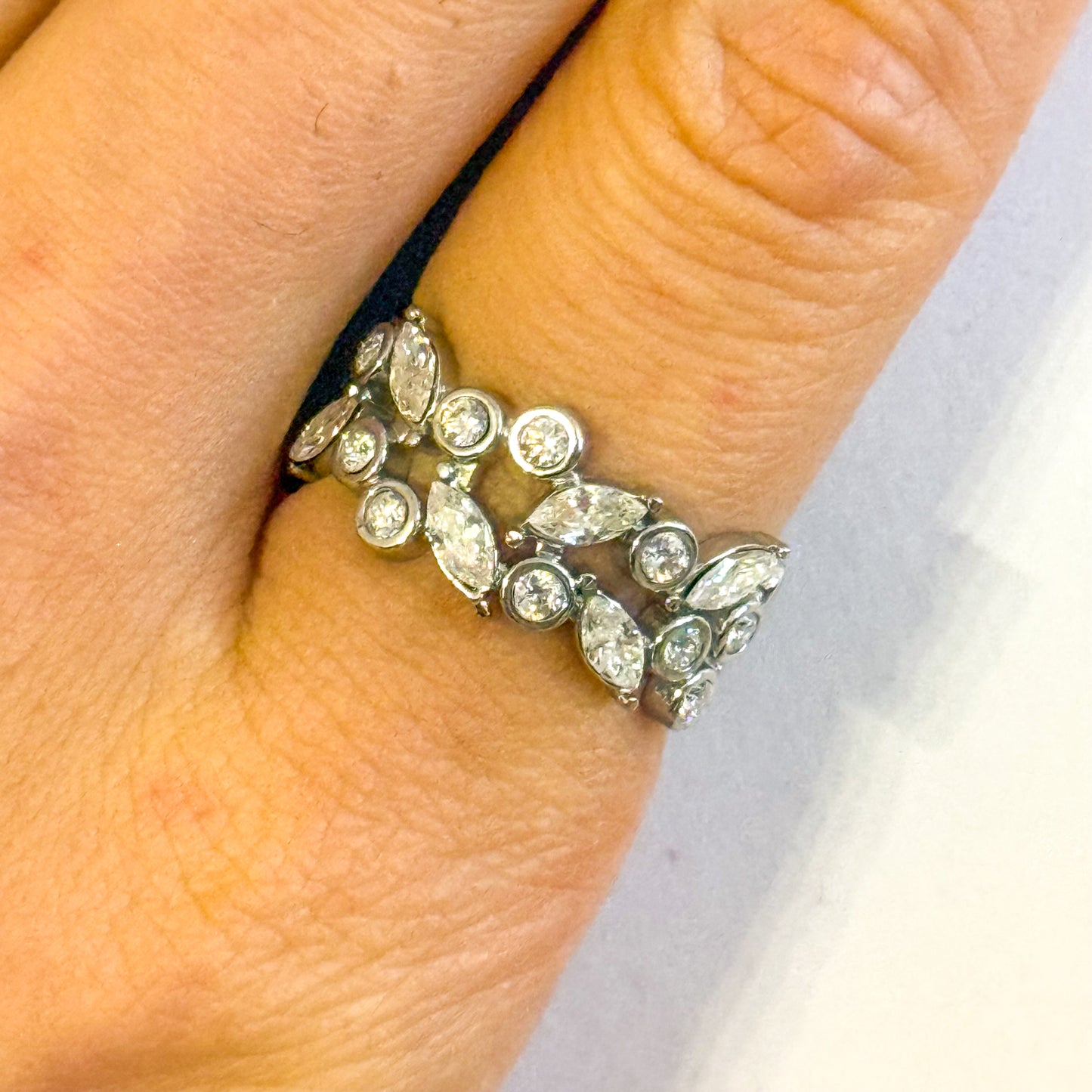 Anillo Jardín de Luces（flor）dorado y plateado Ajustable