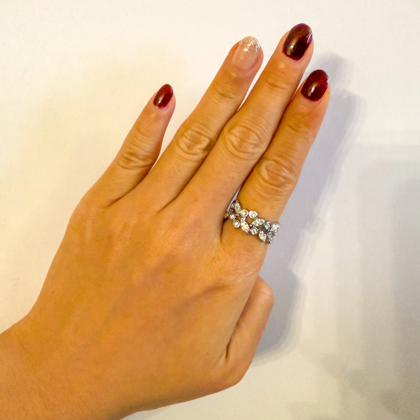 Anillo Jardín de Luces（flor）dorado y plateado Ajustable