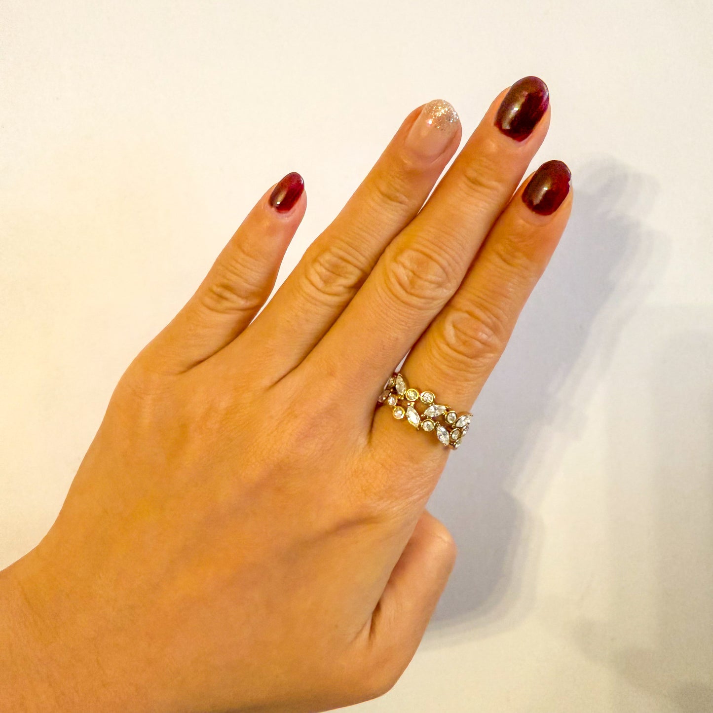 Anillo Jardín de Luces（flor）dorado y plateado Ajustable