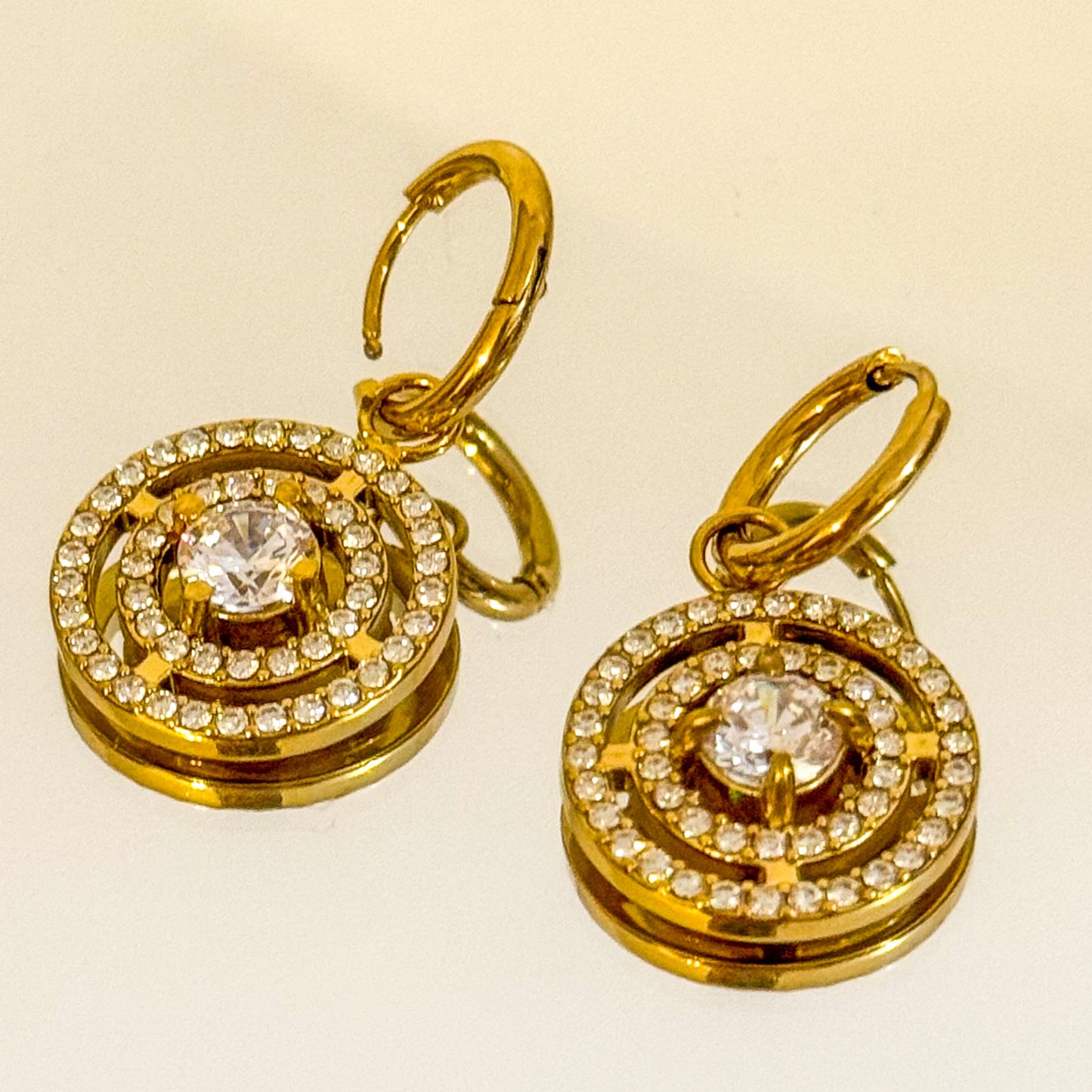 Pendientes Aura Centelleante – Aro Doble