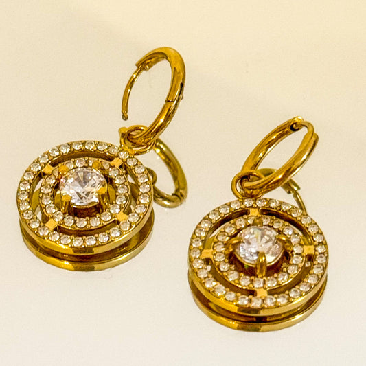 Pendientes Aura Centelleante – Aro Doble