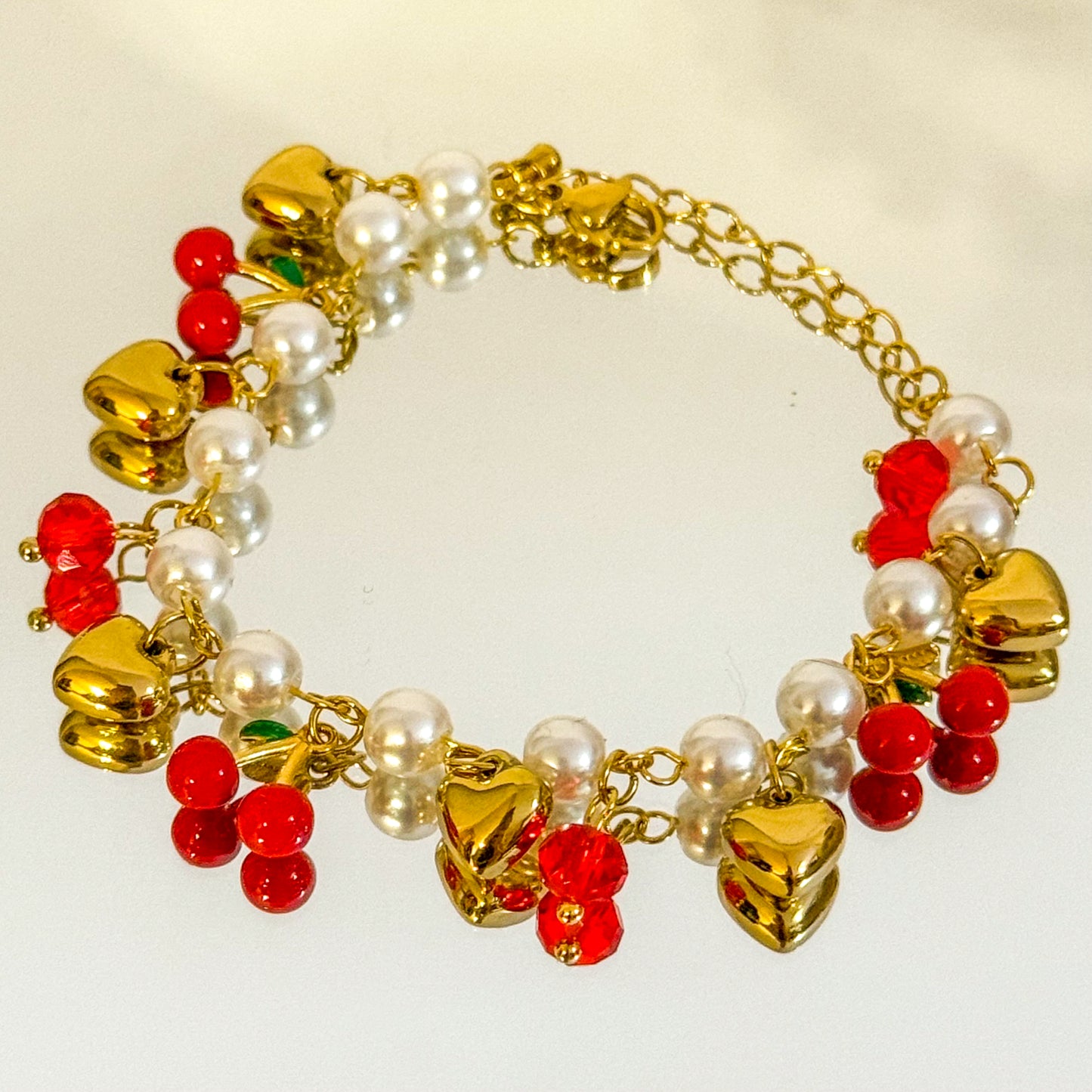 Pulsera Dulce Cereza（ Corazones）