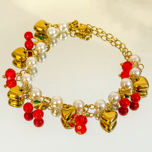 Pulsera Dulce Cereza（ Corazones）