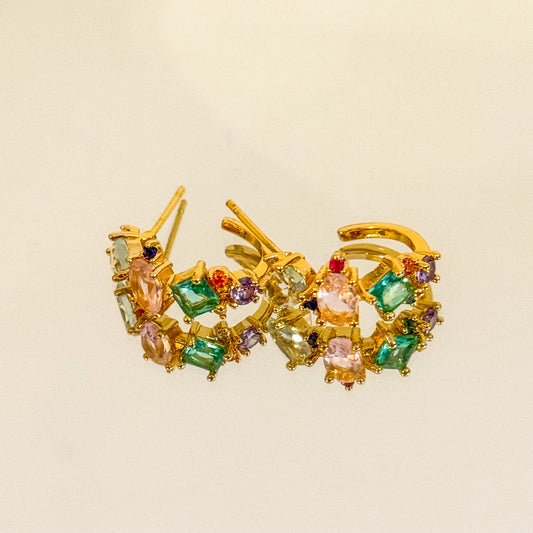 Pendientes Jardín de Luz (Multicolor Mini Brillos)