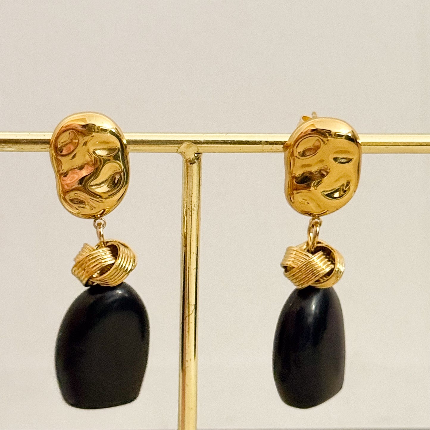 Pendientes Oro champán (Tres Tonos)