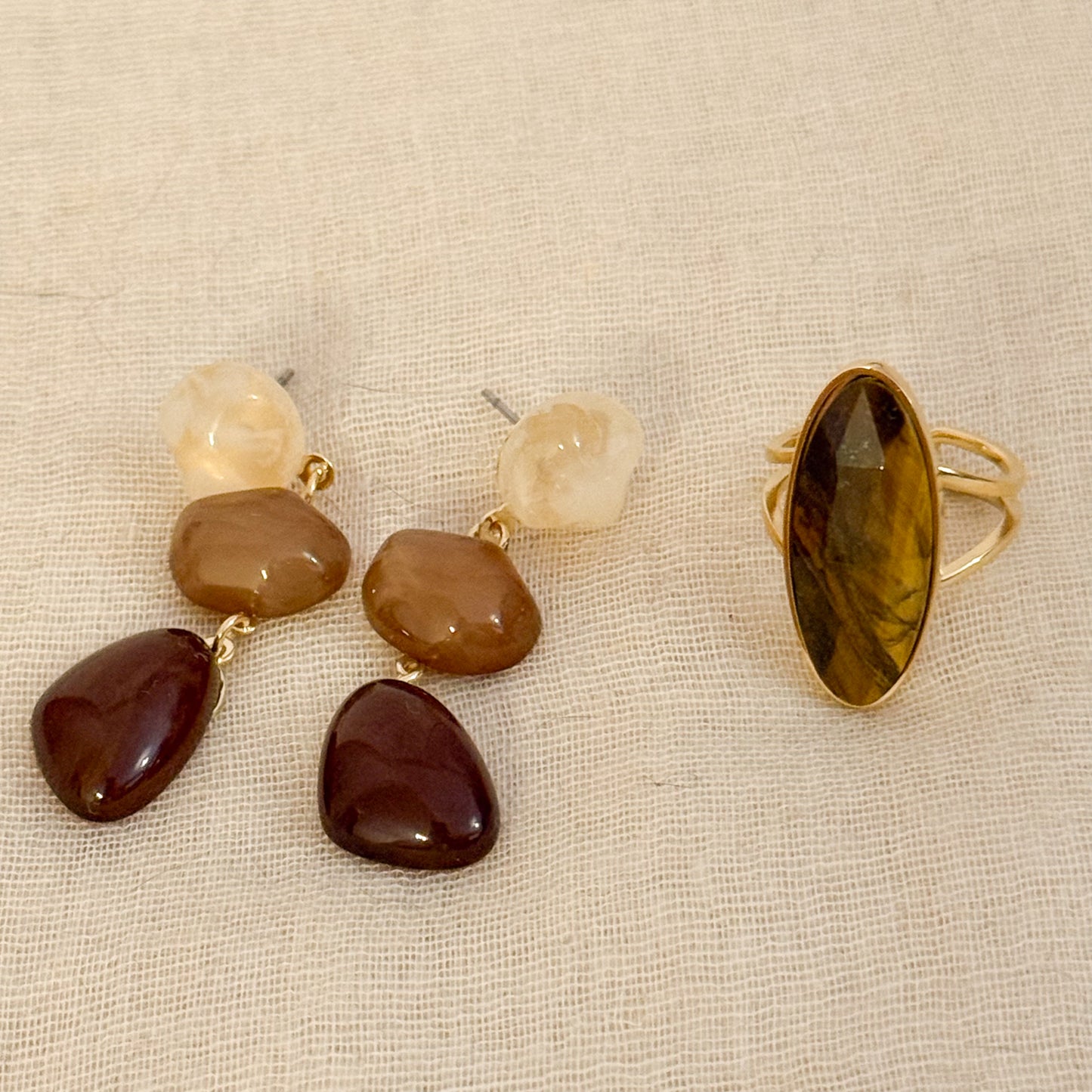 Anillo Gemma Oval (3 Colores) Ajustable