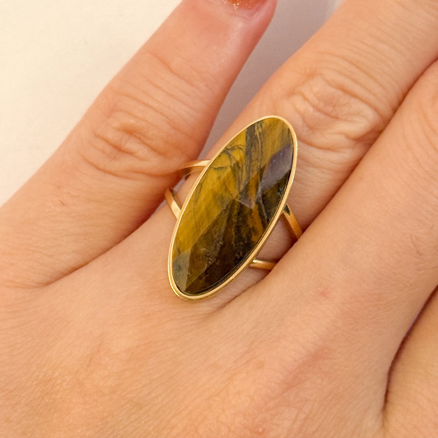 Anillo Gemma Oval (3 Colores) Ajustable