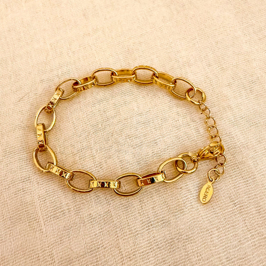 Pulsera Cadena Roma (Eslabón Grabado)