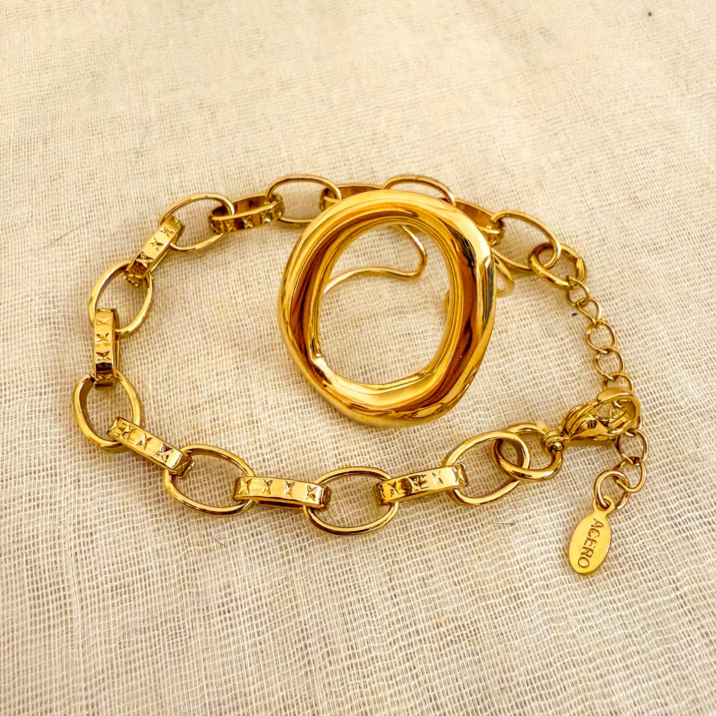 Pulsera Cadena Roma (Eslabón Grabado)