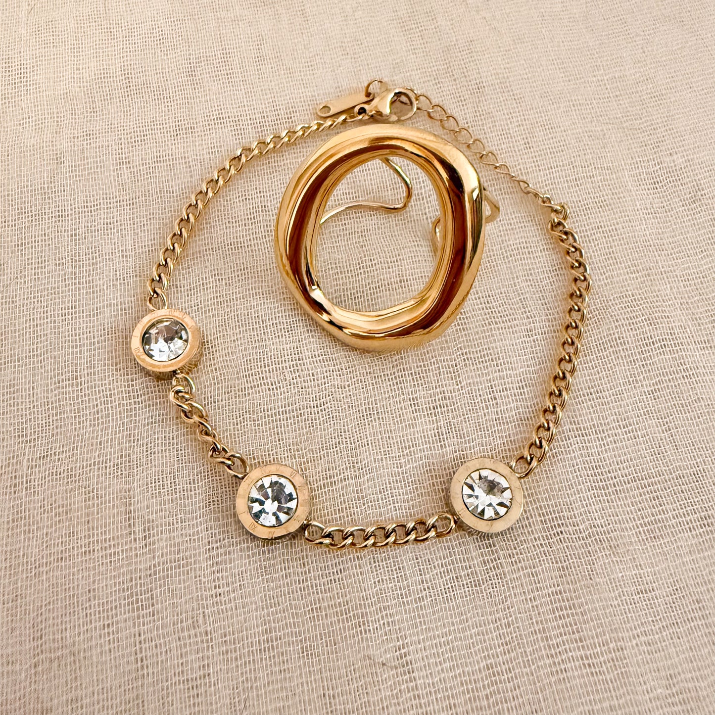 Pulsera Brillo Triple (LETRA ROMA )