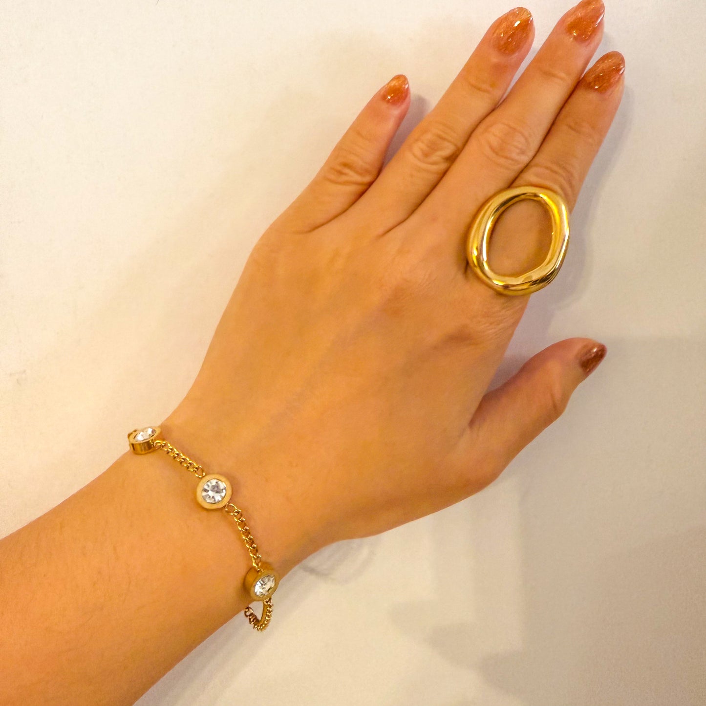 Pulsera Brillo Triple (LETRA ROMA )